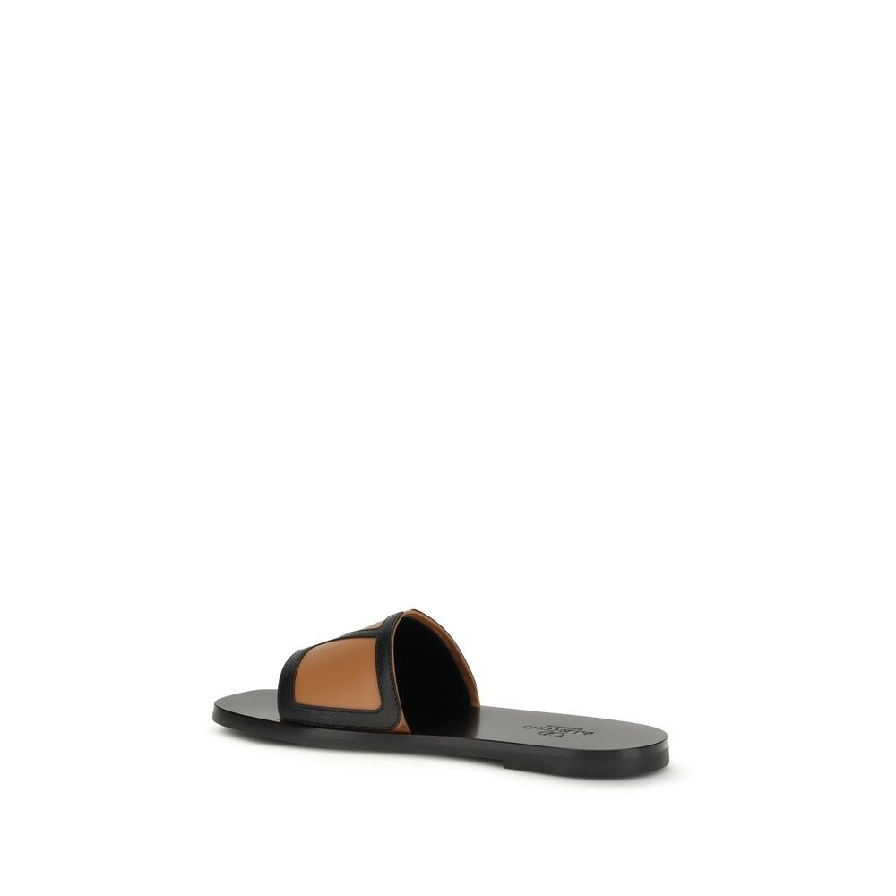 Black Calf Leather Bos Taurus Sandals