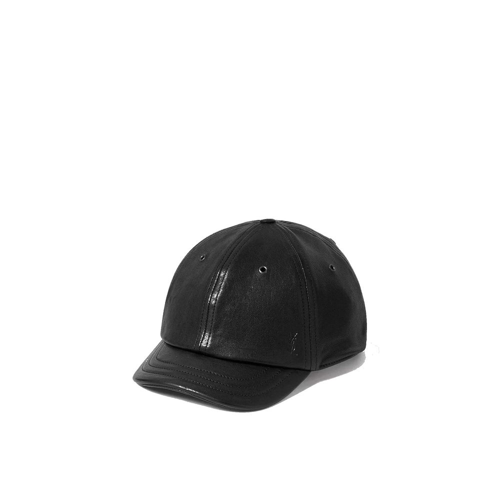 Black Lamb Leather Cap (Baseball Hat)