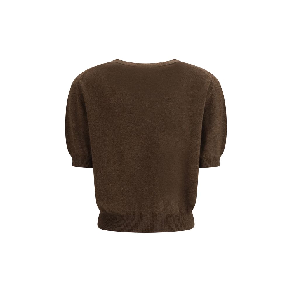 Brown Fleece Wool T-Shirt