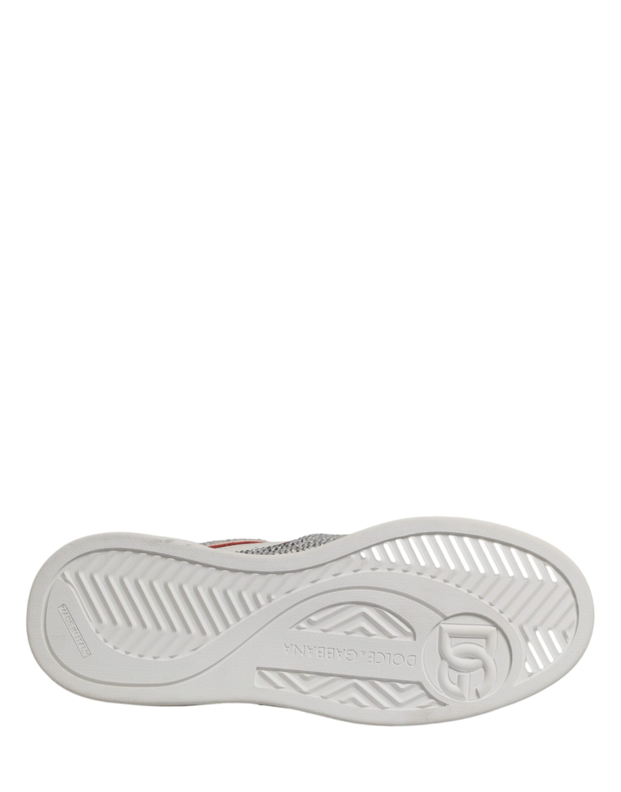 White Red Rhinestone Embellished Men Sneakers Shoes