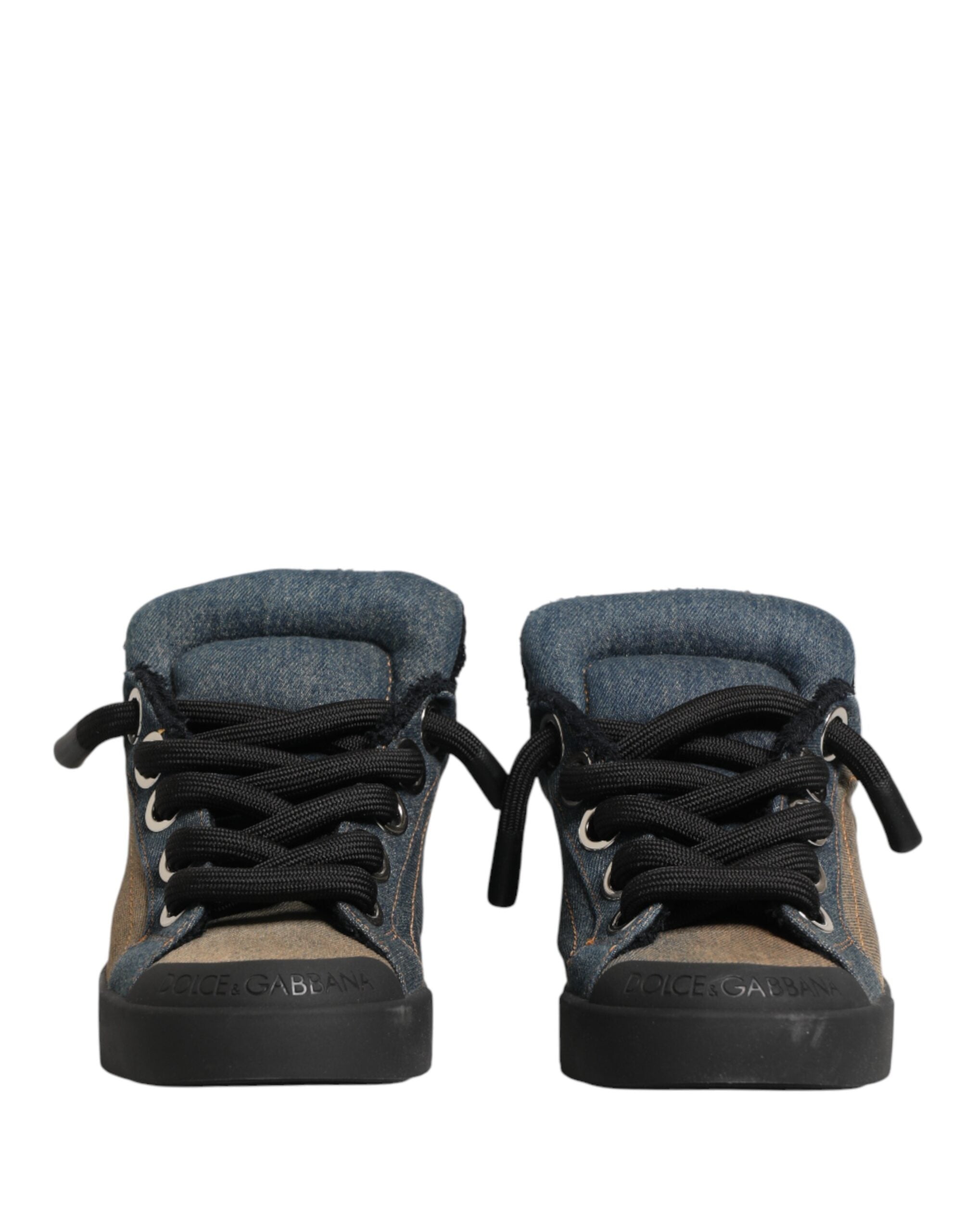 Multicolor Color Block Denim Low Top Sneakers Shoes