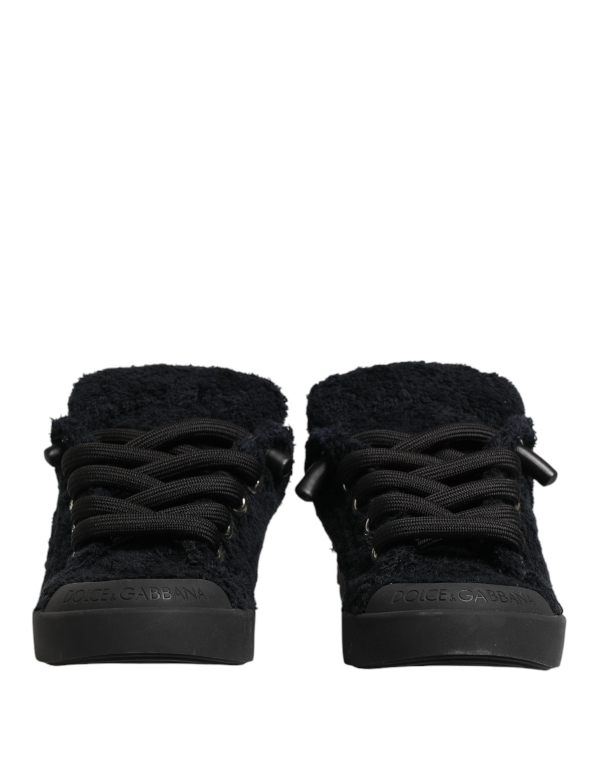 Black Faux Shearling Low Top Sneakers Shoes