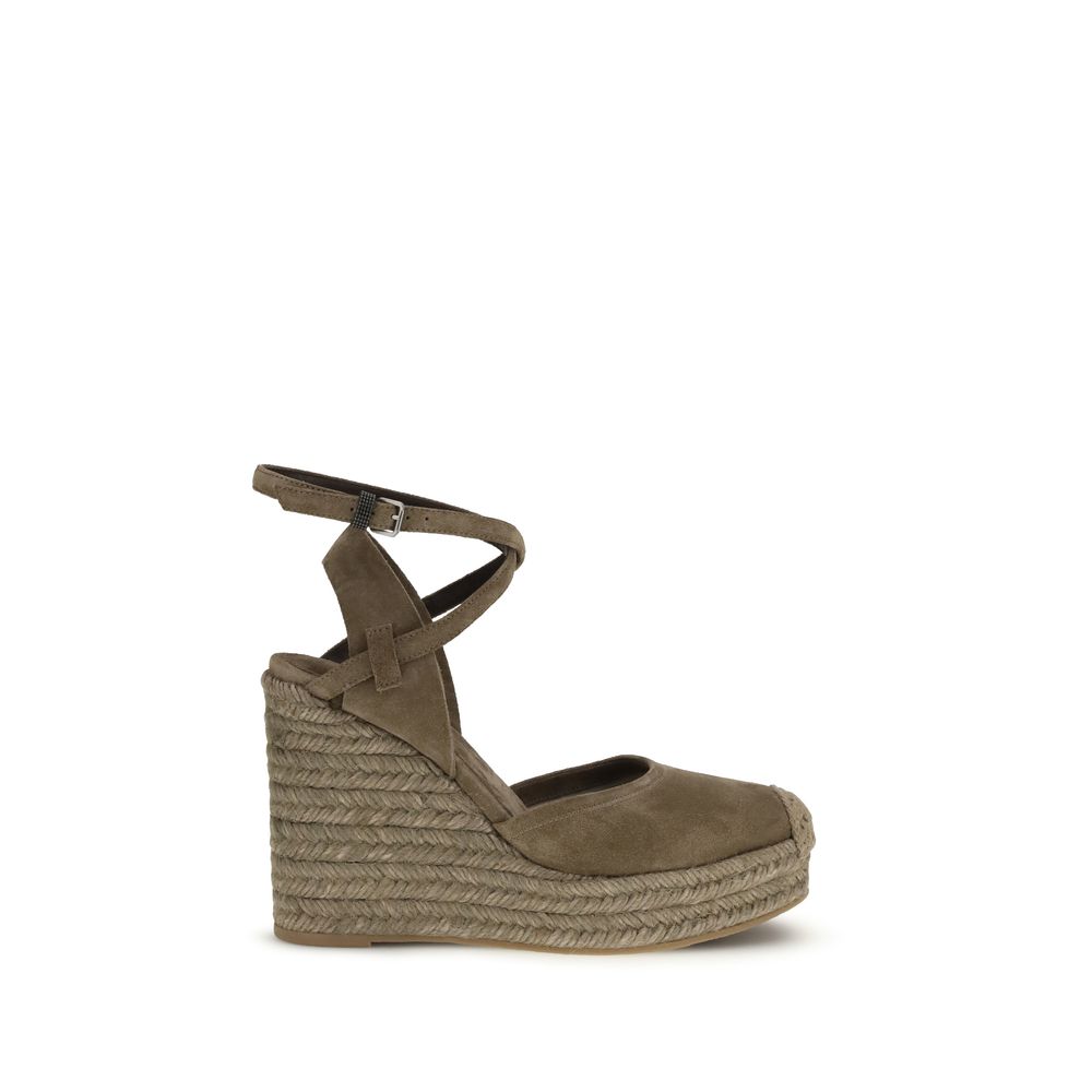 Beige Calf Leather Bos Taurus Espadrilles
