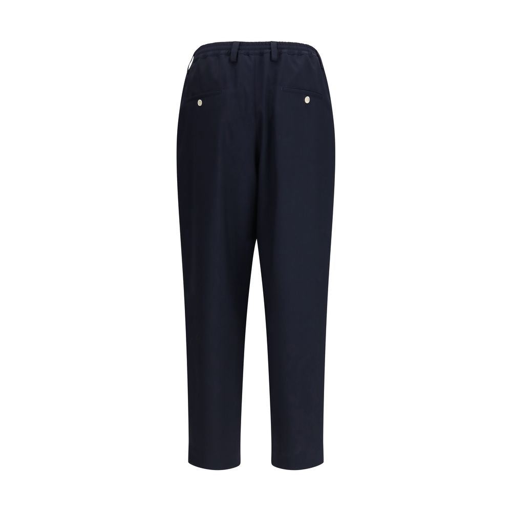 Blue Merino Wool Casual Pants