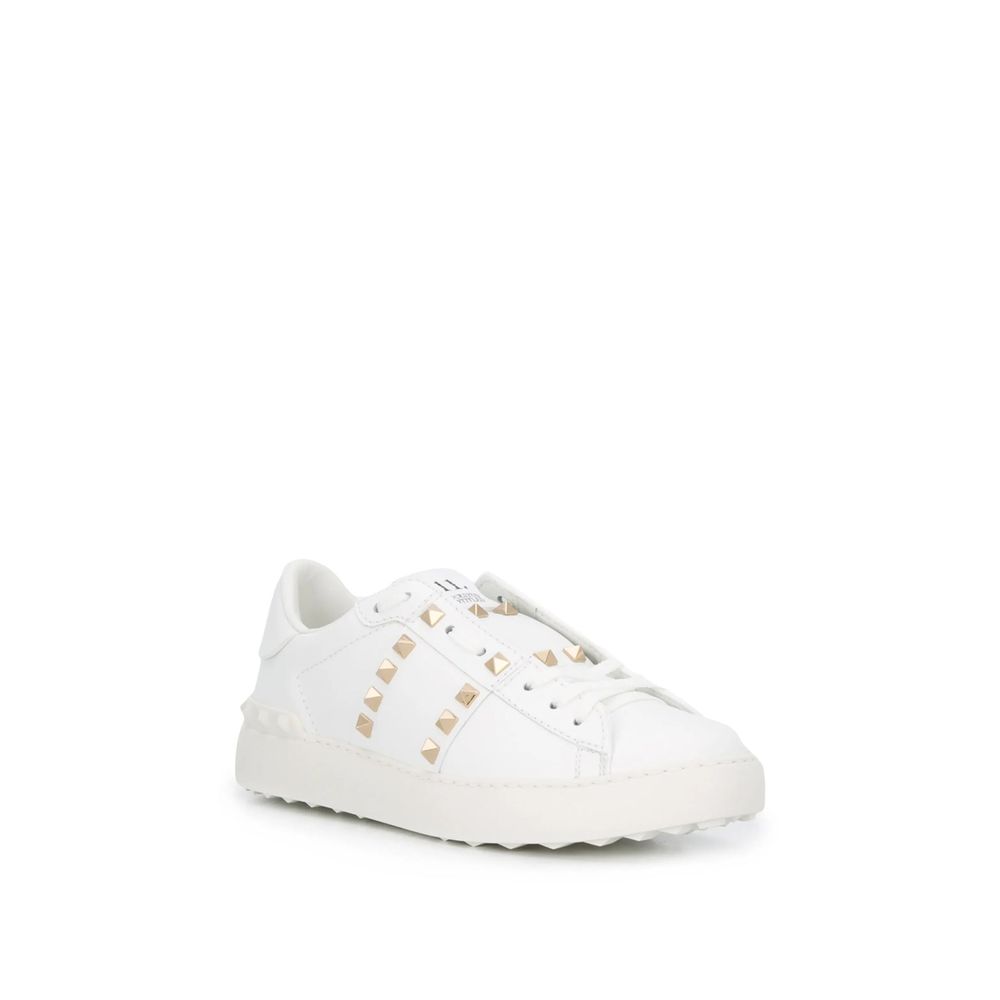 White Leather Low Top Sneakers
