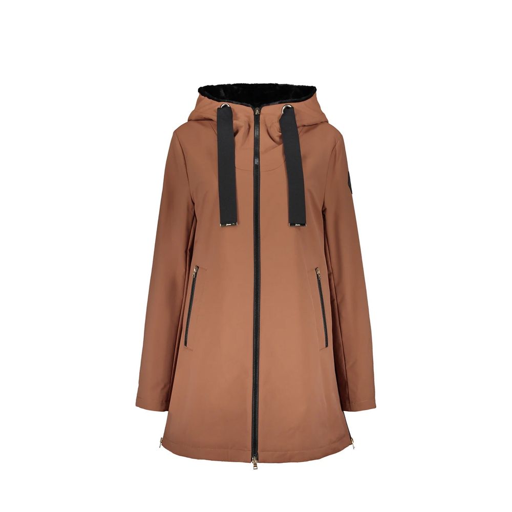 Brown Polyester Shell Jacket