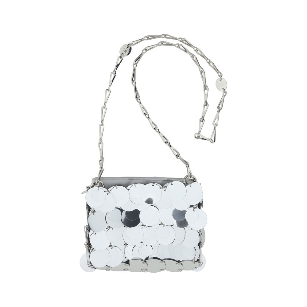 Light Blue Polyurethane Shoulder Bag