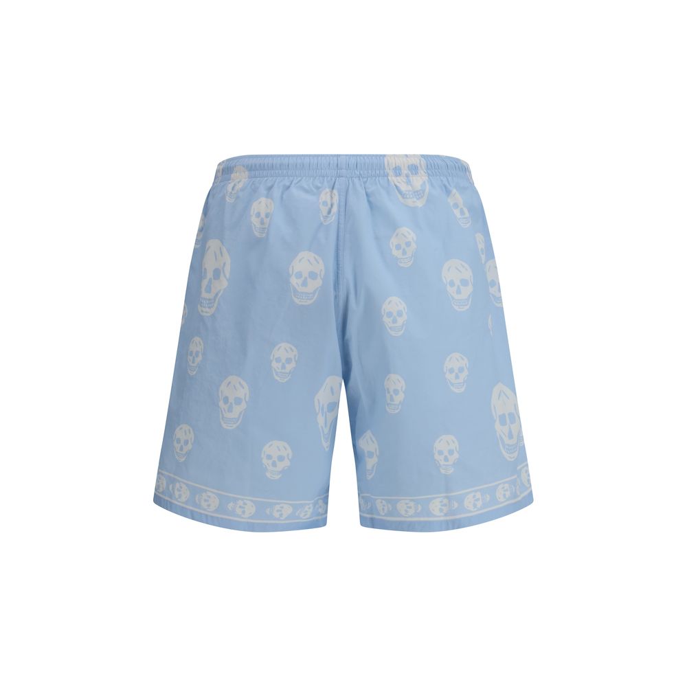 Light Blue Polyamide Bermuda Shorts