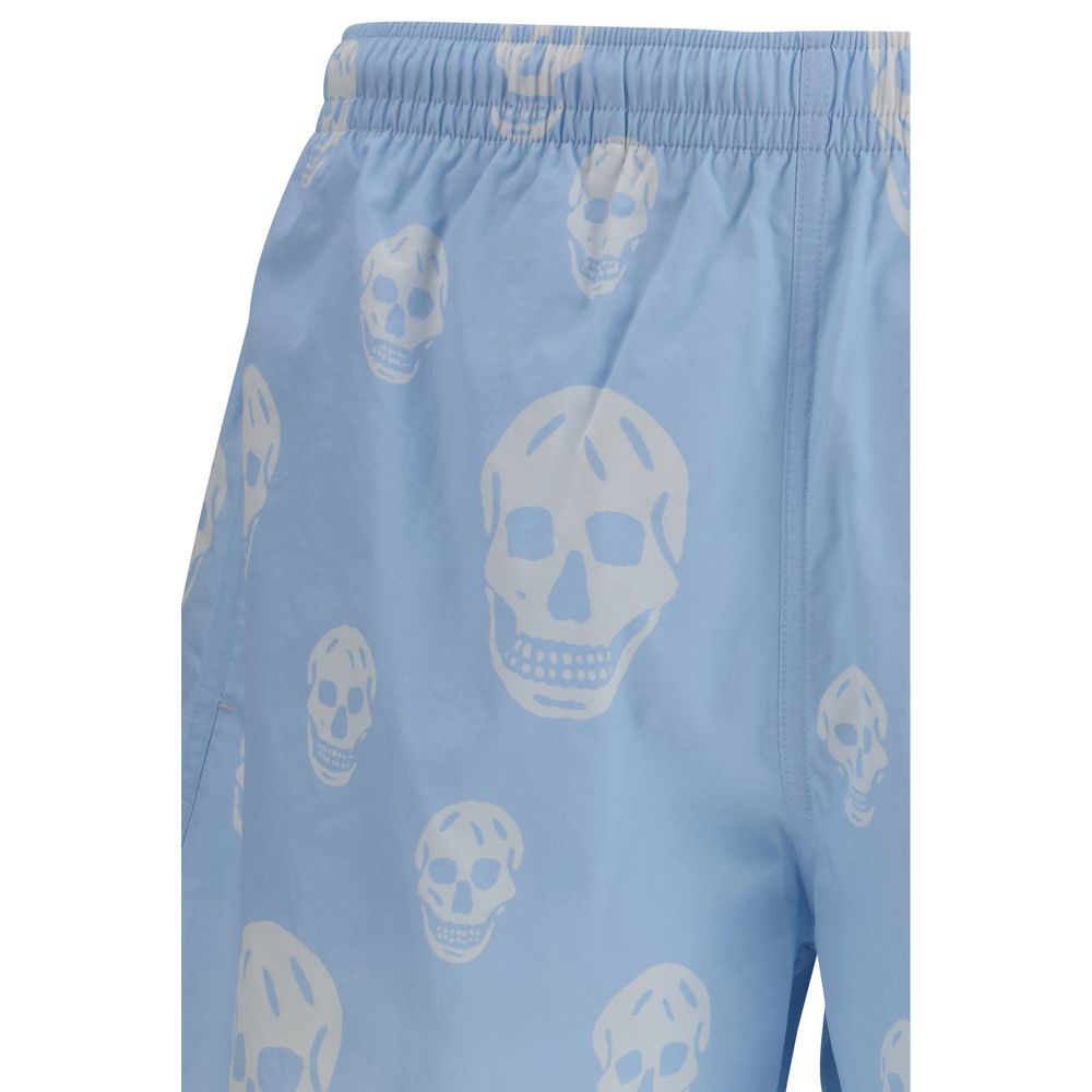 Light Blue Polyamide Bermuda Shorts