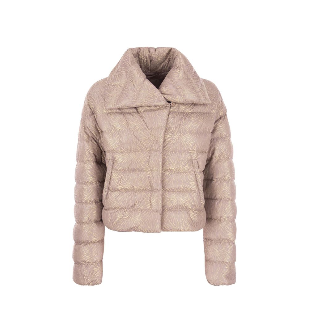 Beige Metallic Fibre Bomber