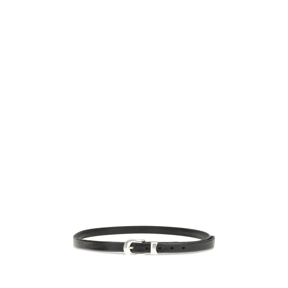 Black Calf Leather Bos Taurus Thin Belt
