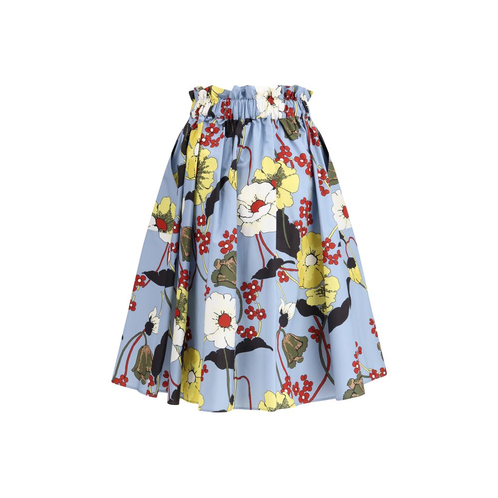 Multicolor Cotton Midi Skirt