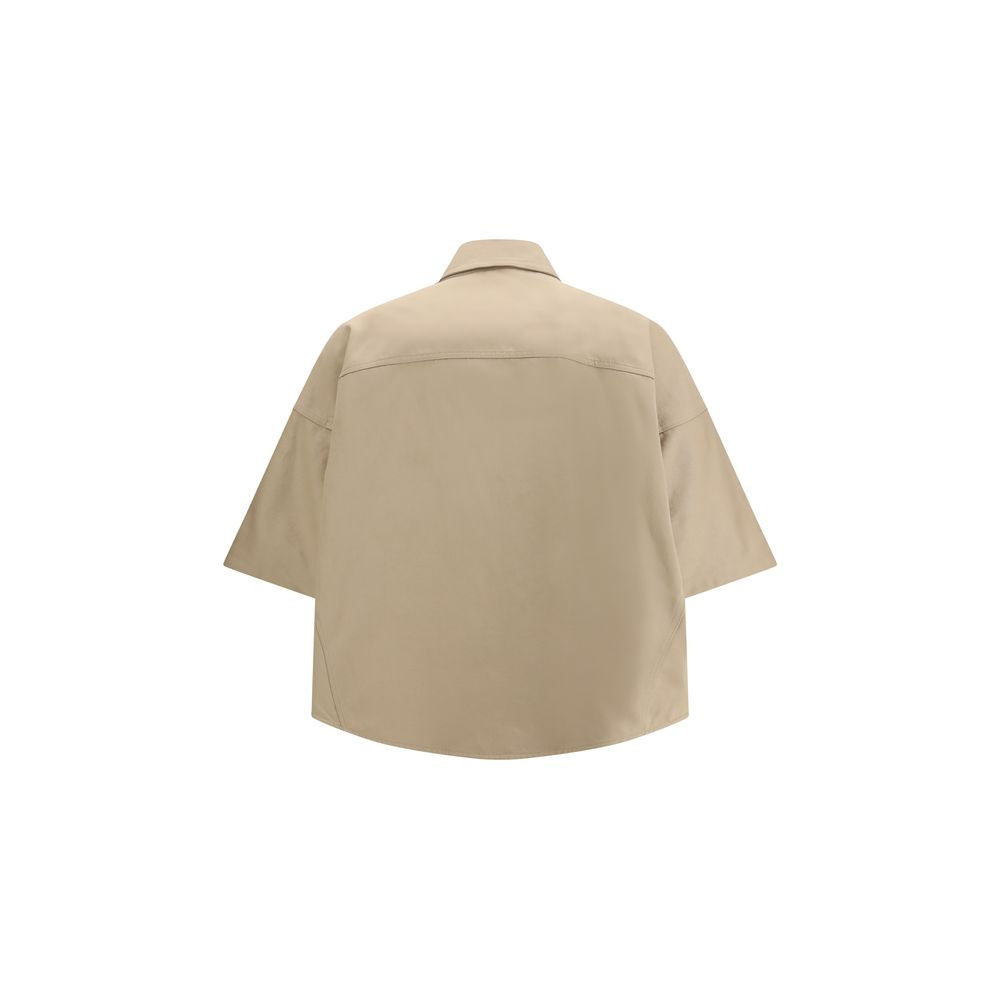 Beige Cotton Shortsleeve Shirt