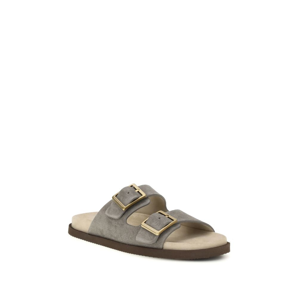 Gray Calf Leather Bos Taurus Sandals