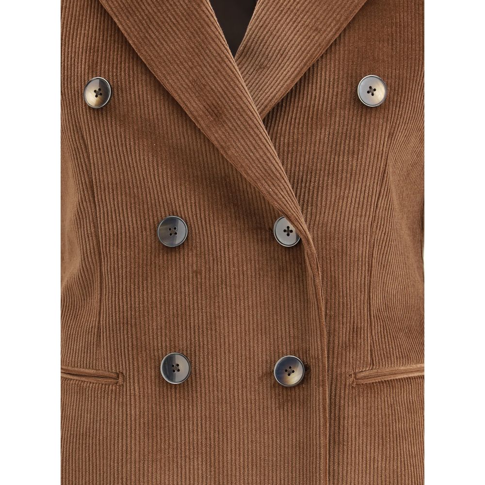 Brown Cotton Blazer