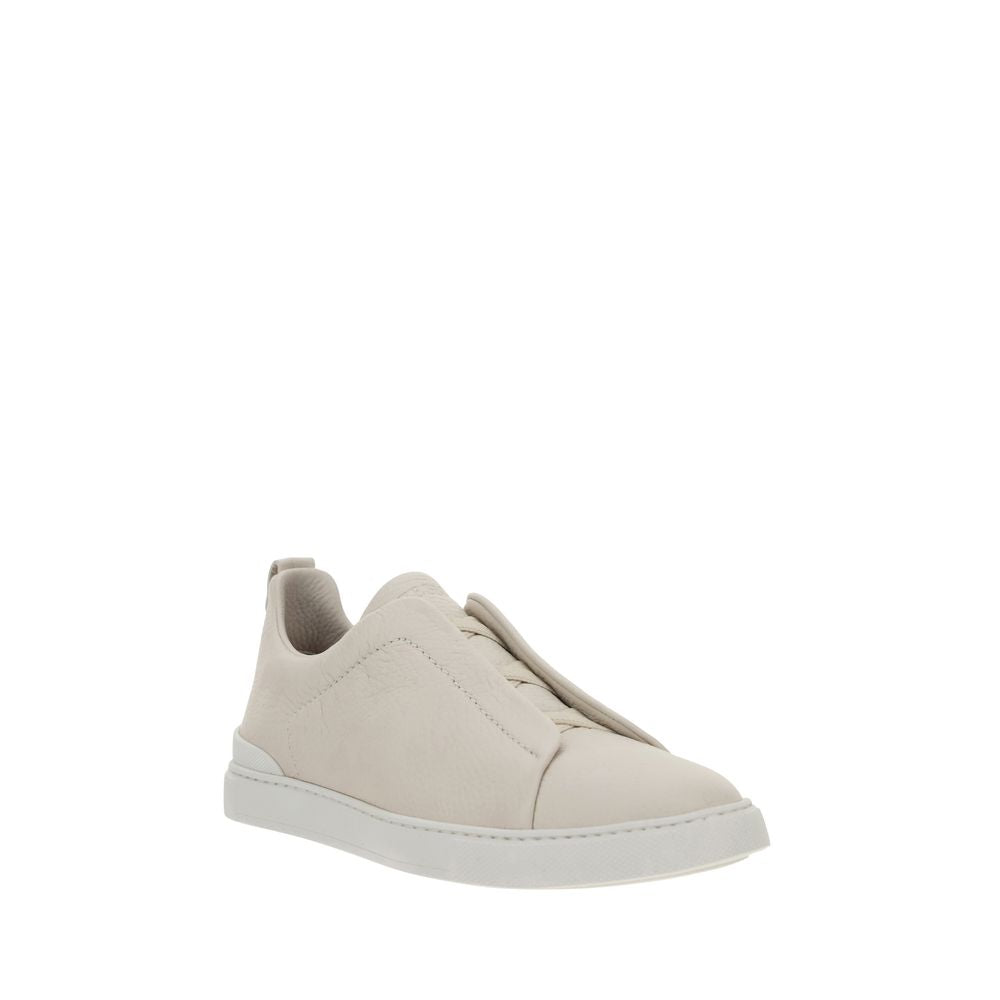White Calf Leather Bos Taurus Sneakers
