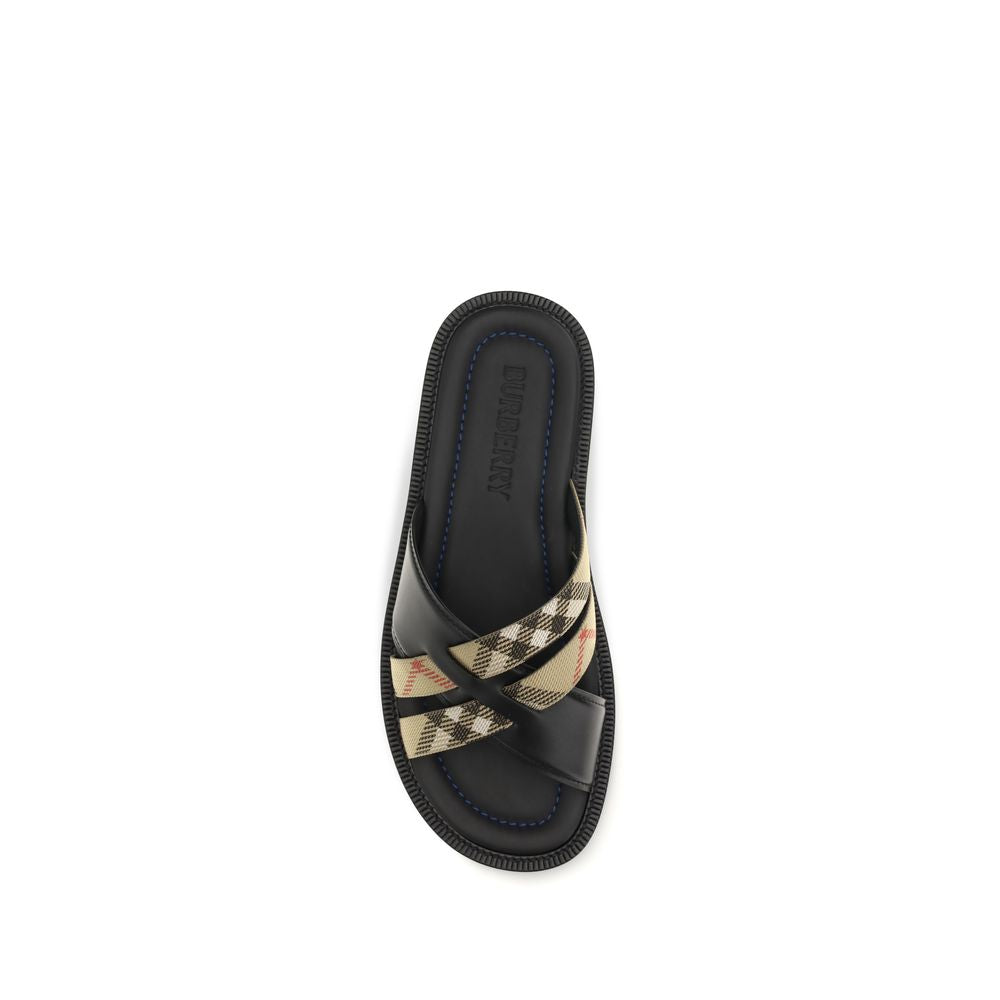 Black Calf Leather Bos Taurus Sandals