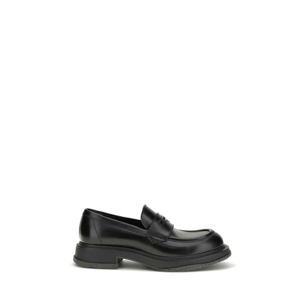 Black Calf Leather Bos Taurus Slip-On Loafers