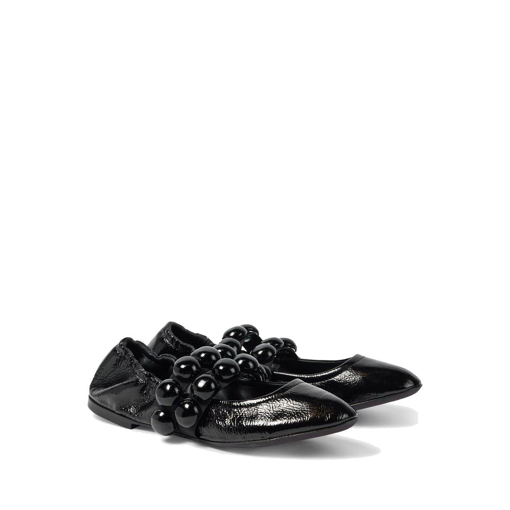 Black Calfskin Ballet Flats
