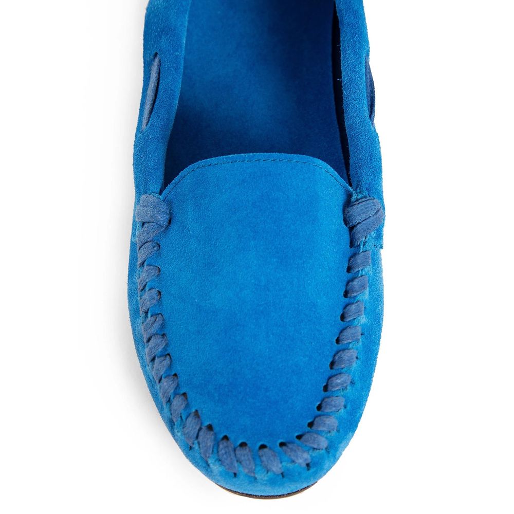 Blue Calfskin Slip-On Loafers