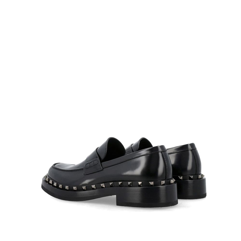 Black Calfskin Slip-On Loafers