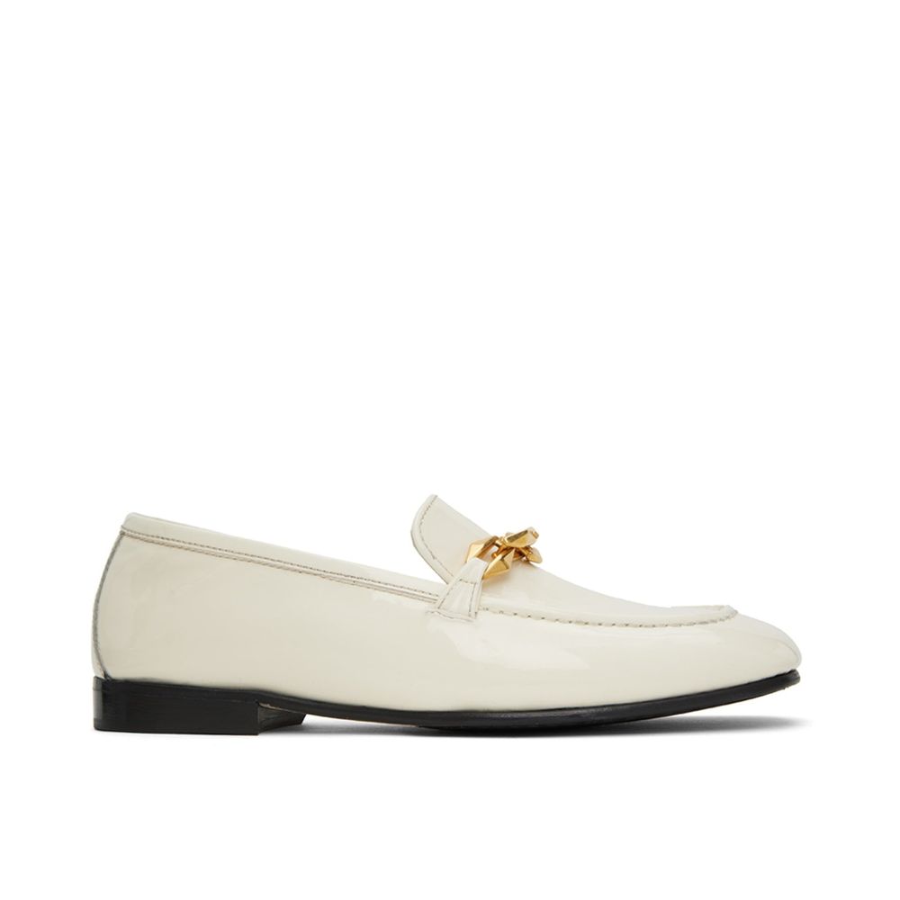 White Calfskin Slip-On Loafers