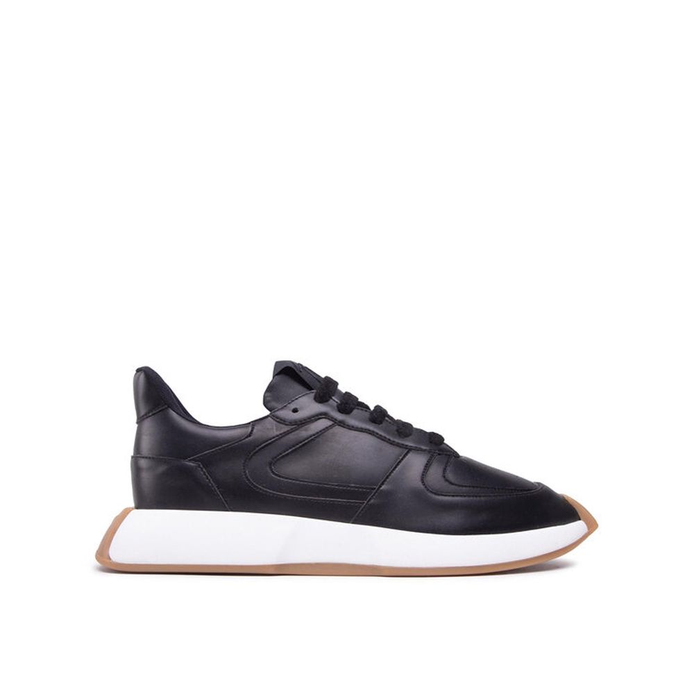Black Calfskin Low Top Sneakers