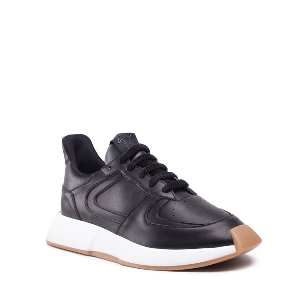 Black Calfskin Low Top Sneakers