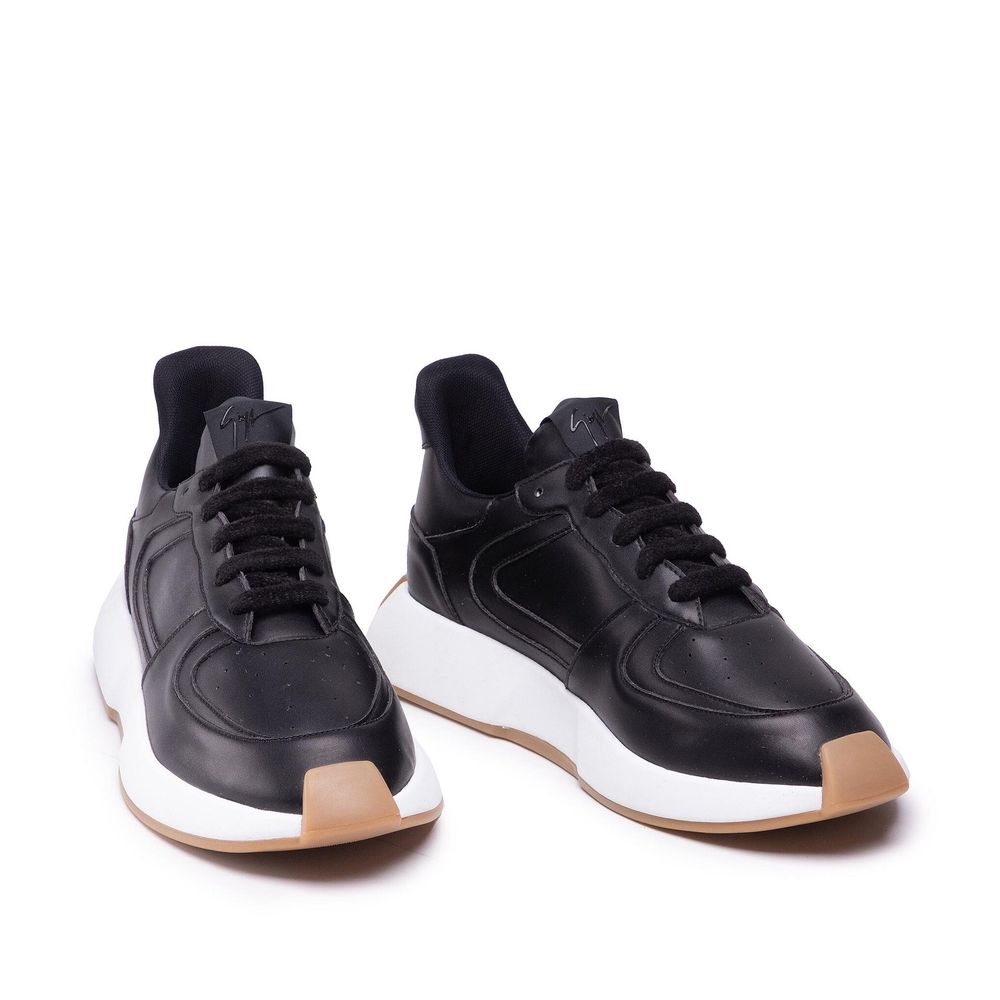 Black Calfskin Low Top Sneakers