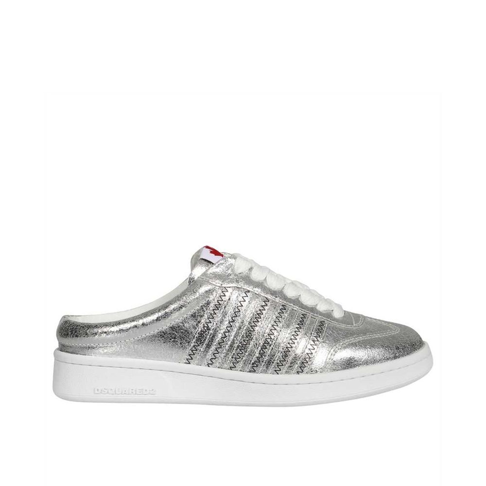 Silver Calfskin Low Top Sneakers