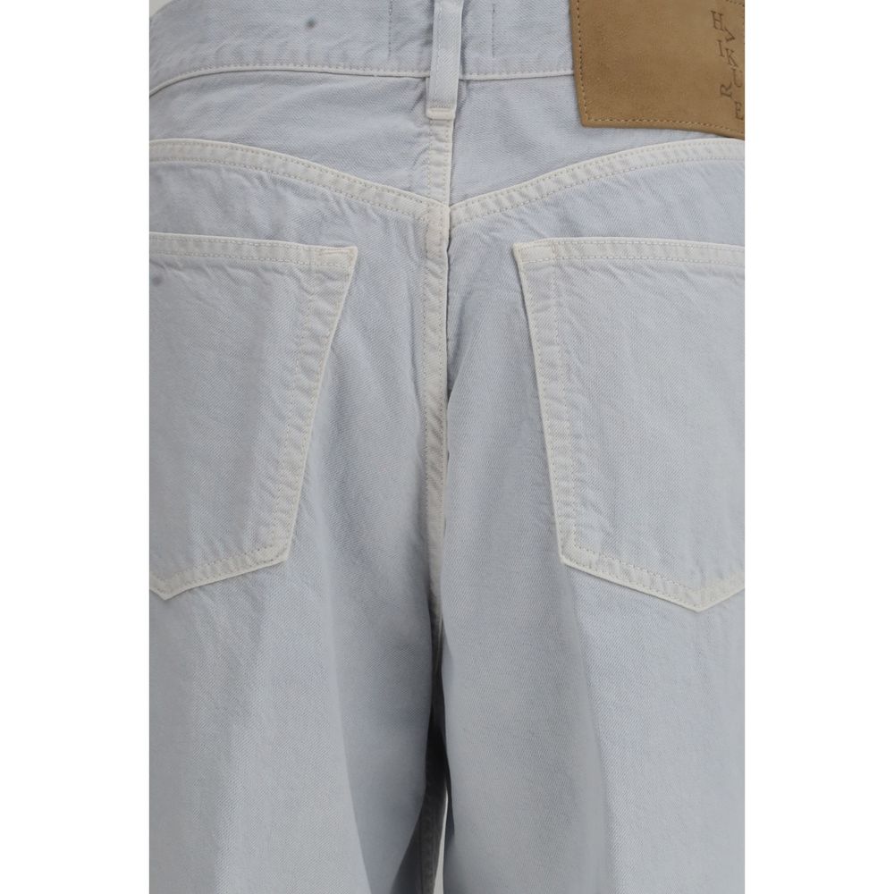 Light Blue Cotton Straight-Leg Jeans
