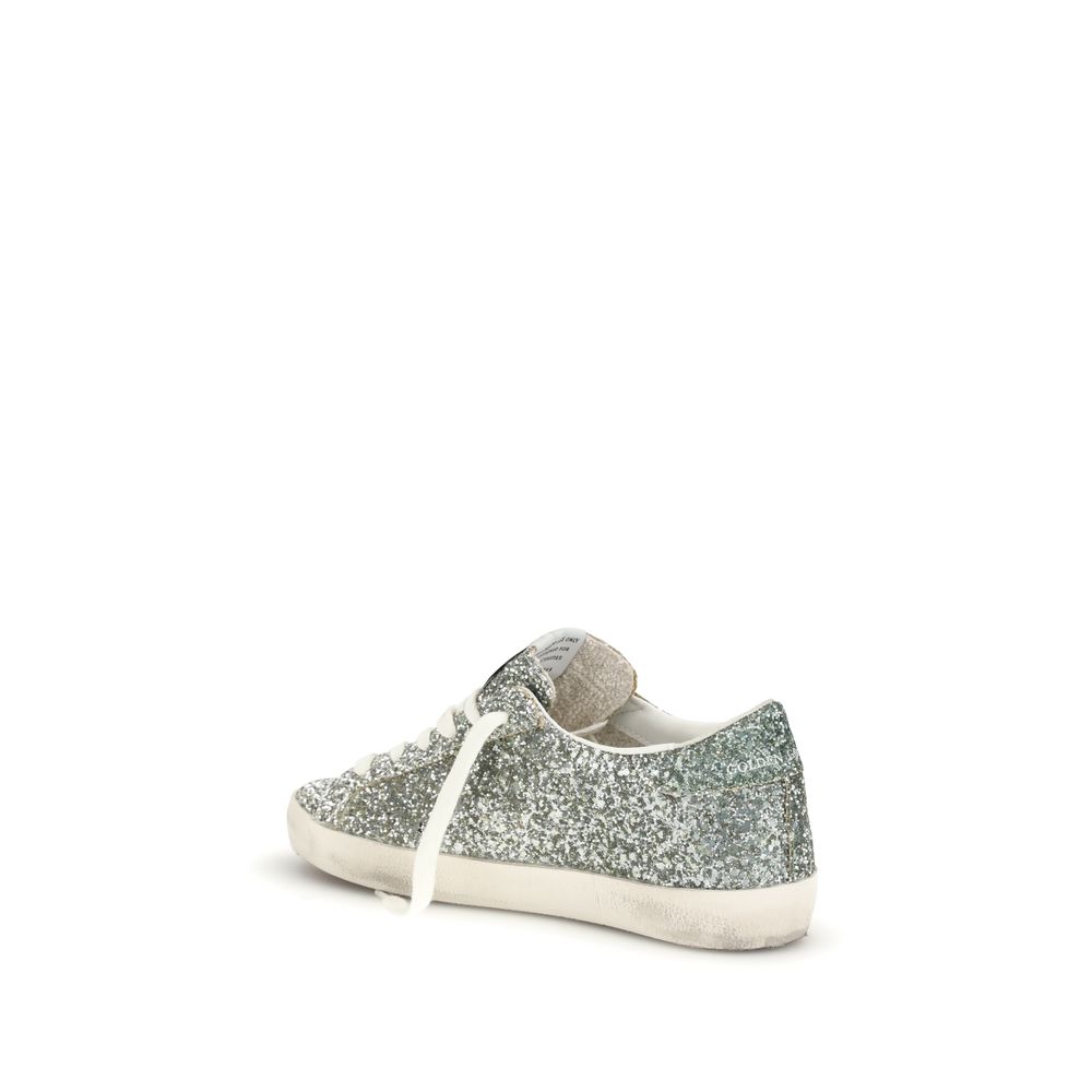 Silver Fabric Low Top Sneakers