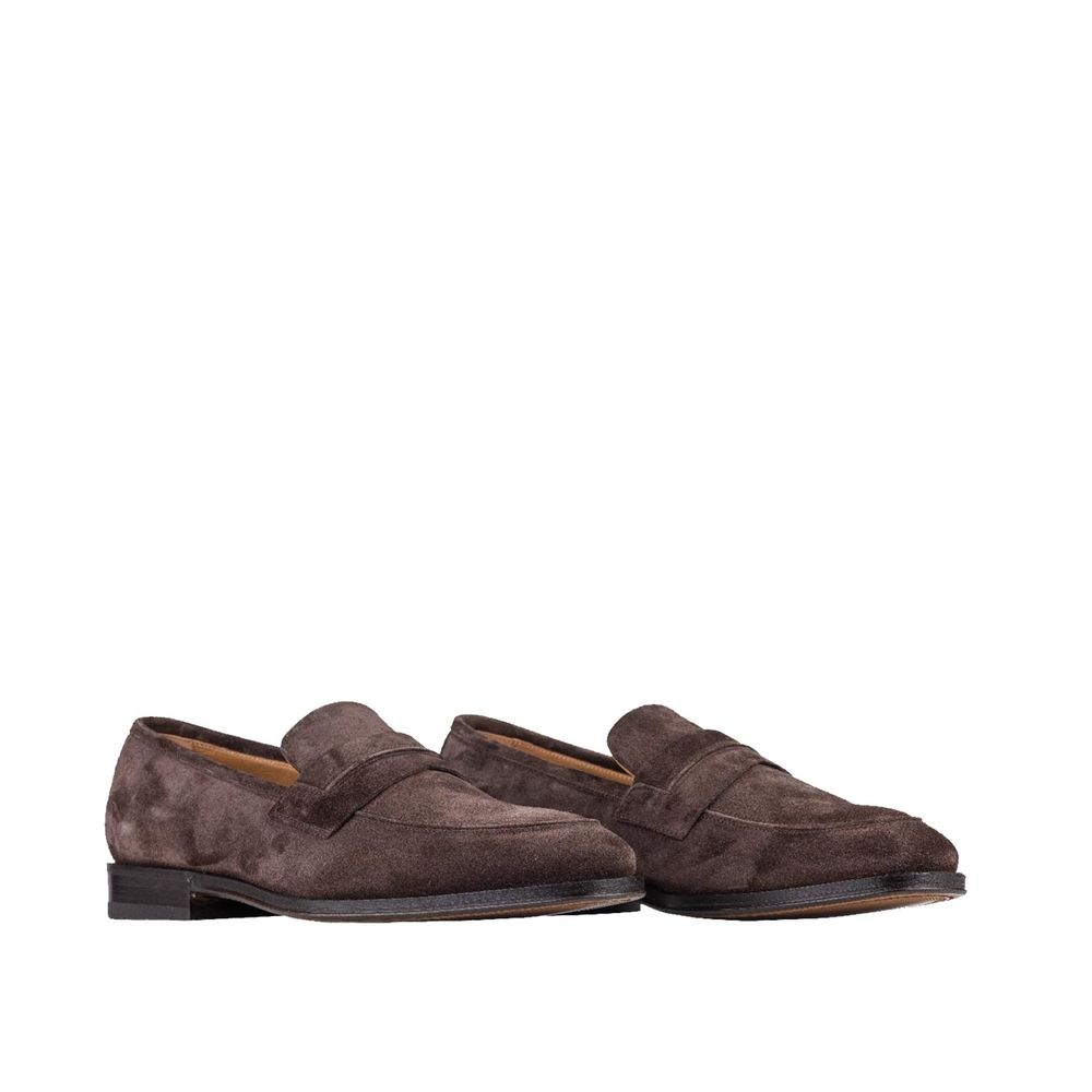 Brown Leather Slip-On Loafers