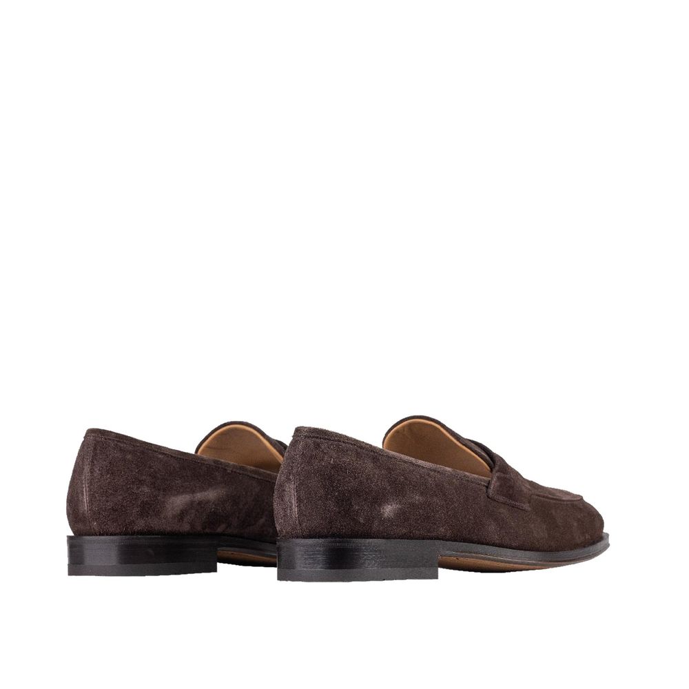 Brown Leather Slip-On Loafers