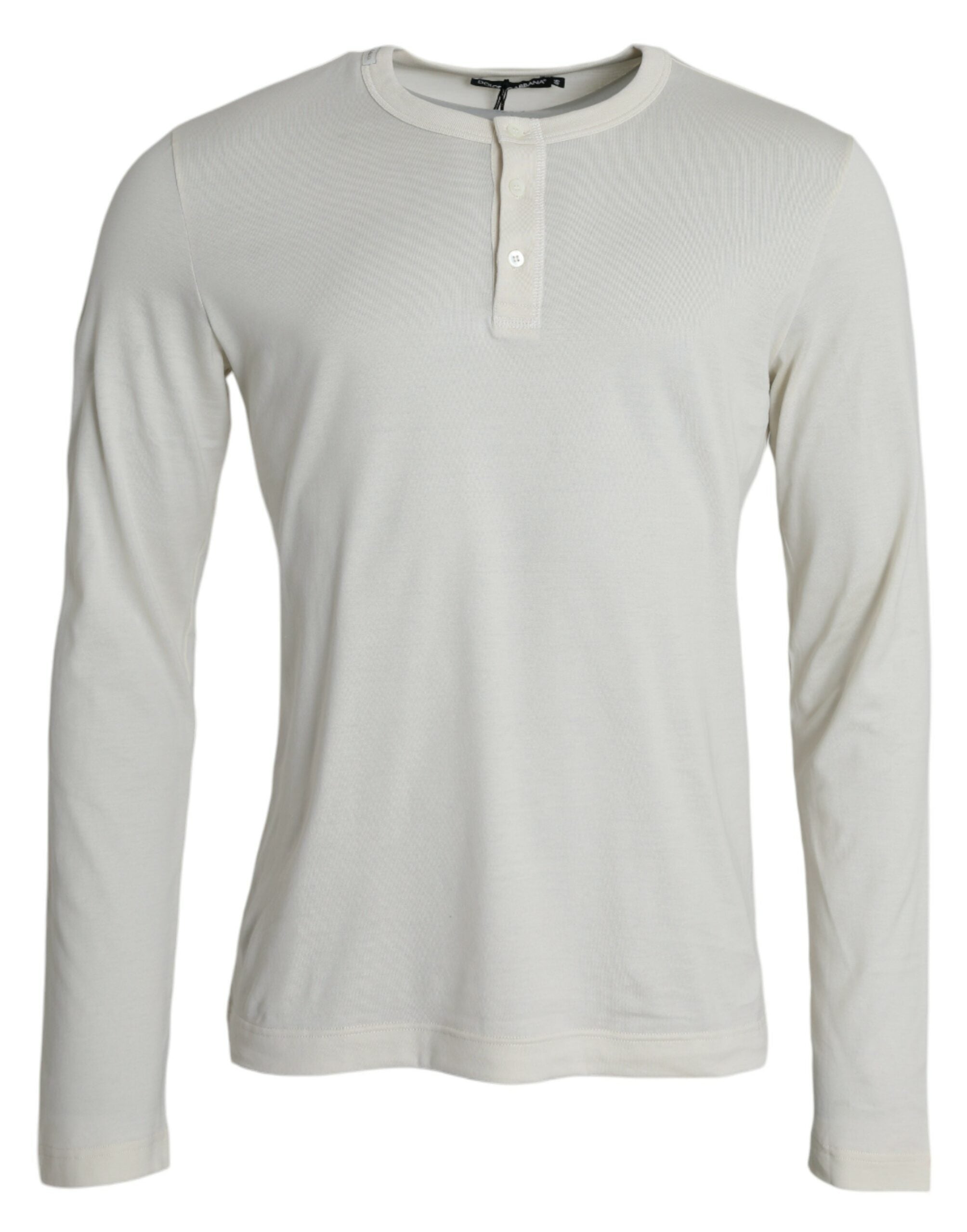 White Cotton Long Sleeve T-Shirt