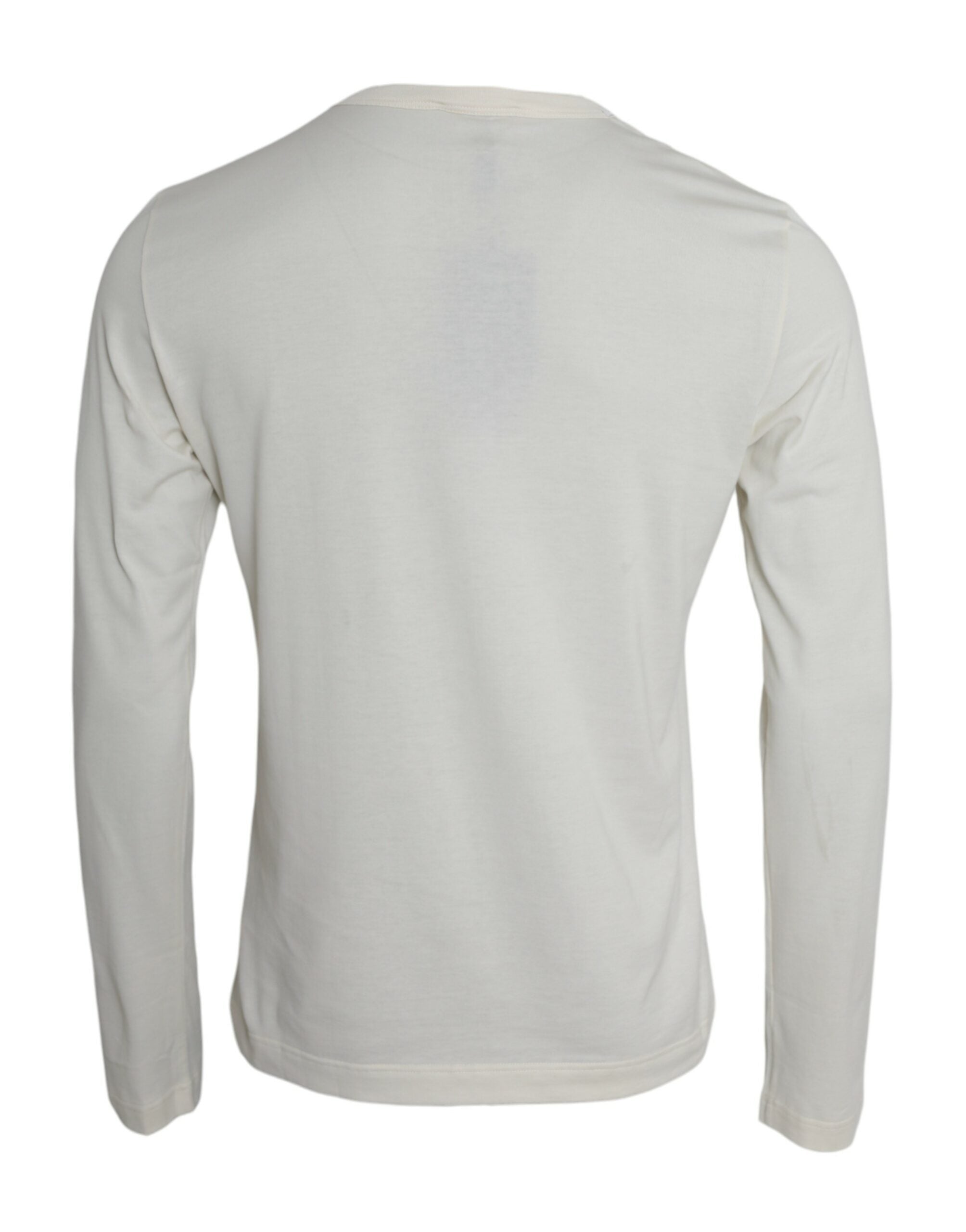 White Cotton Long Sleeve T-Shirt