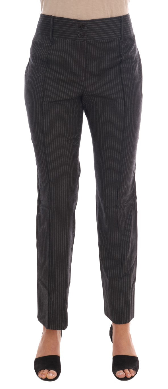 Gray Textile Dress Pants