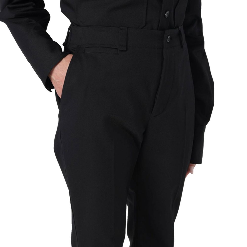 Black Cotton Casual Pants