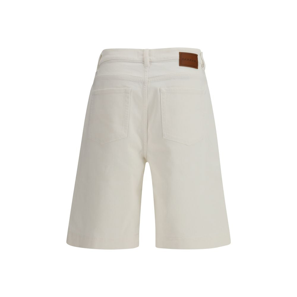 White Cotton Bermuda Shorts