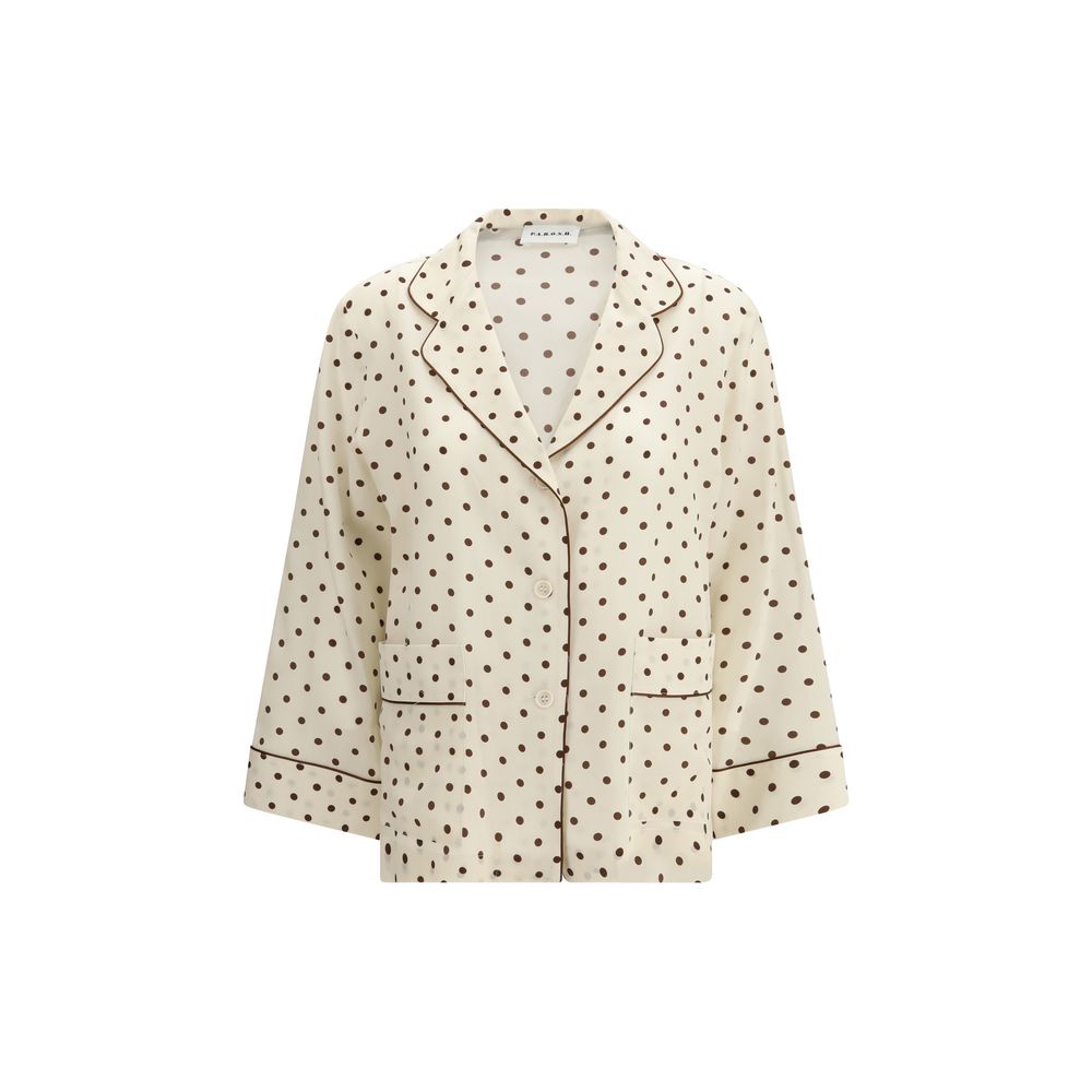 Cream Silk Pattern Shirt