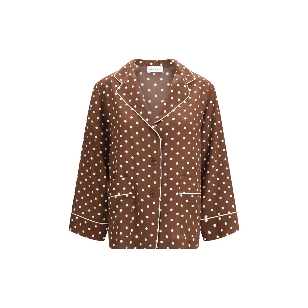 Brown Silk Pattern Shirt