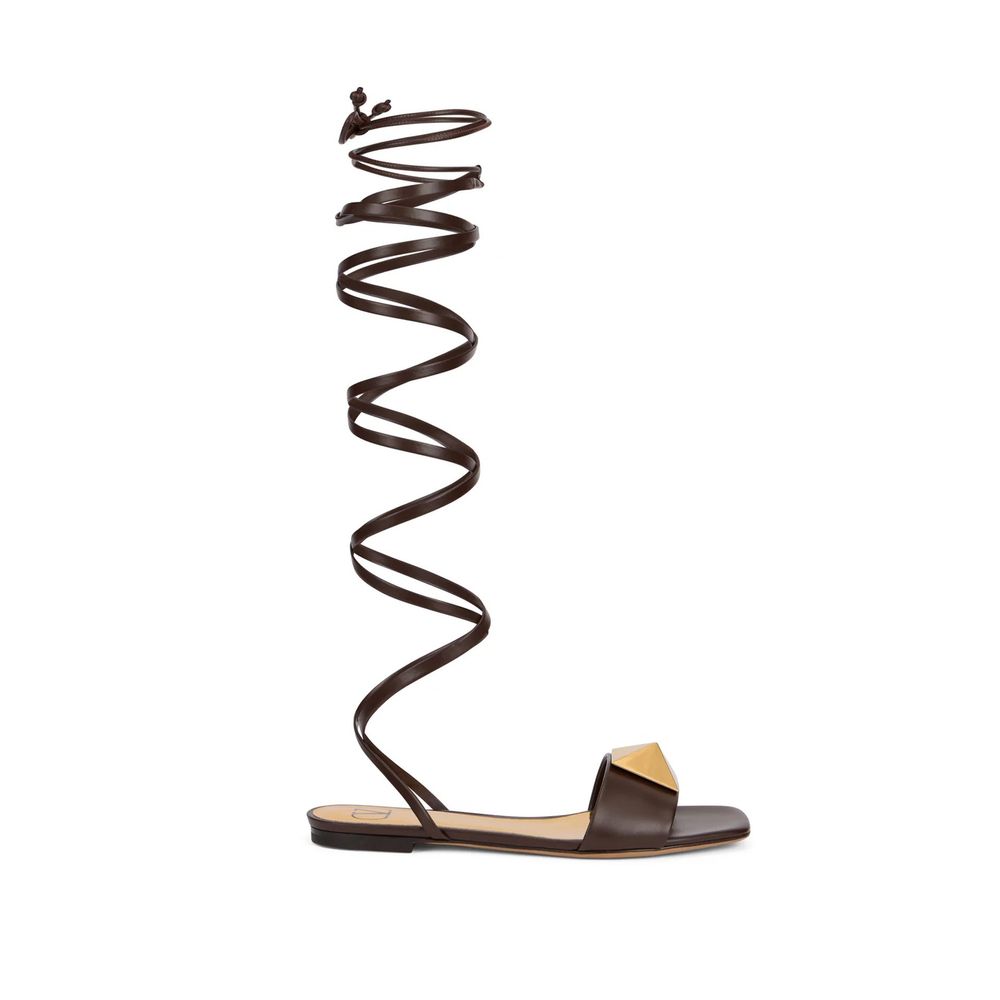 Brown Leather Strap-On Sandals