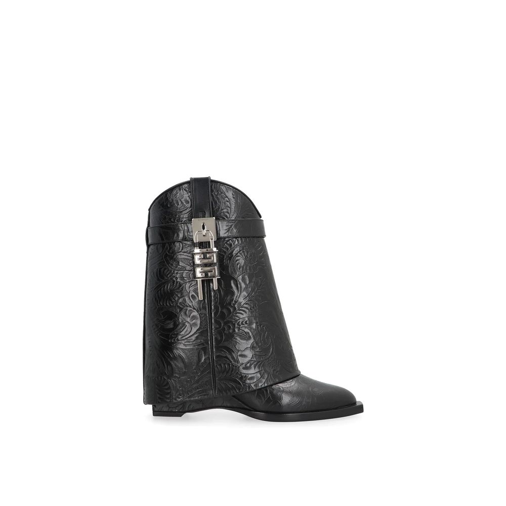 Black Calfskin Ankle Boots