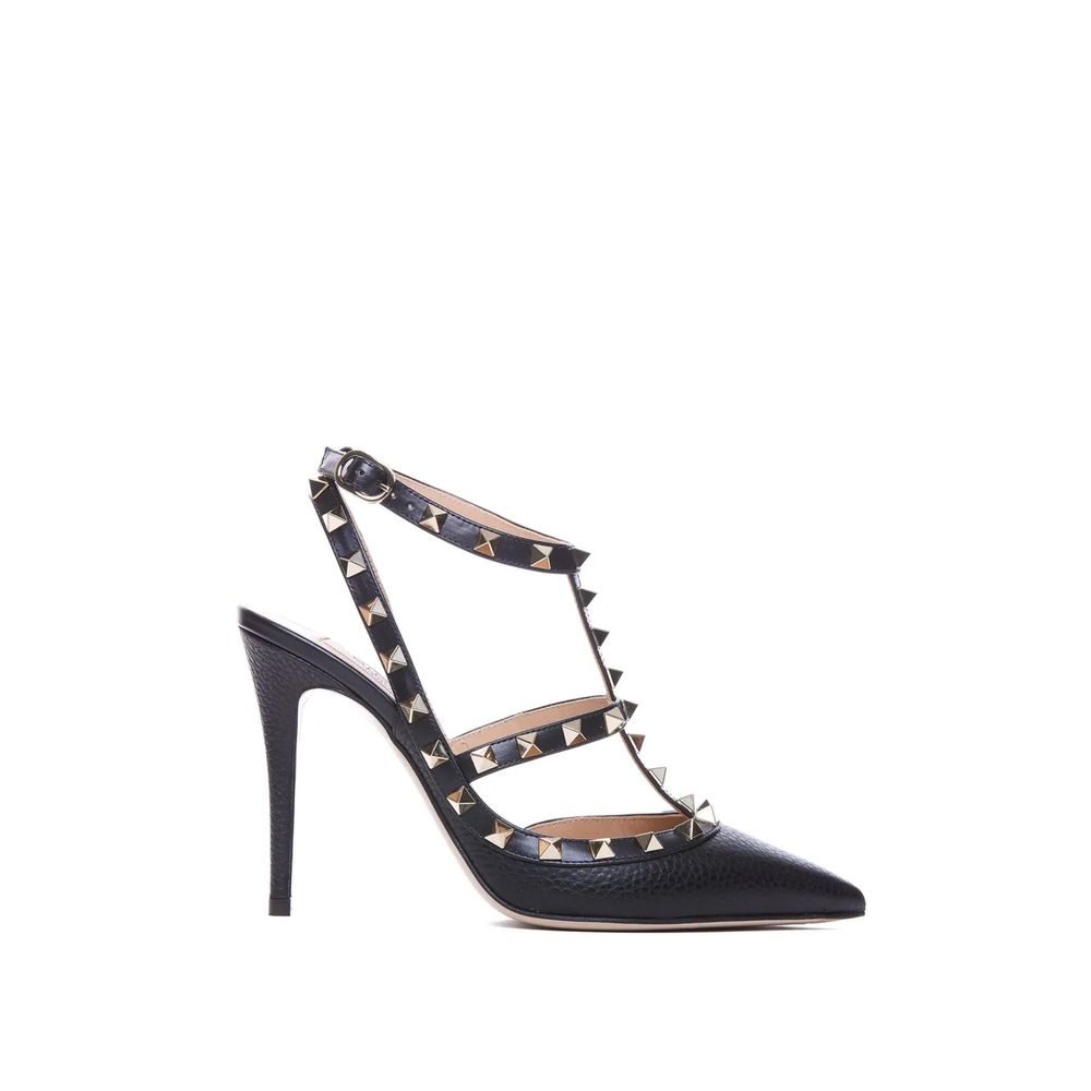 Black Calfskin Platform Pumps