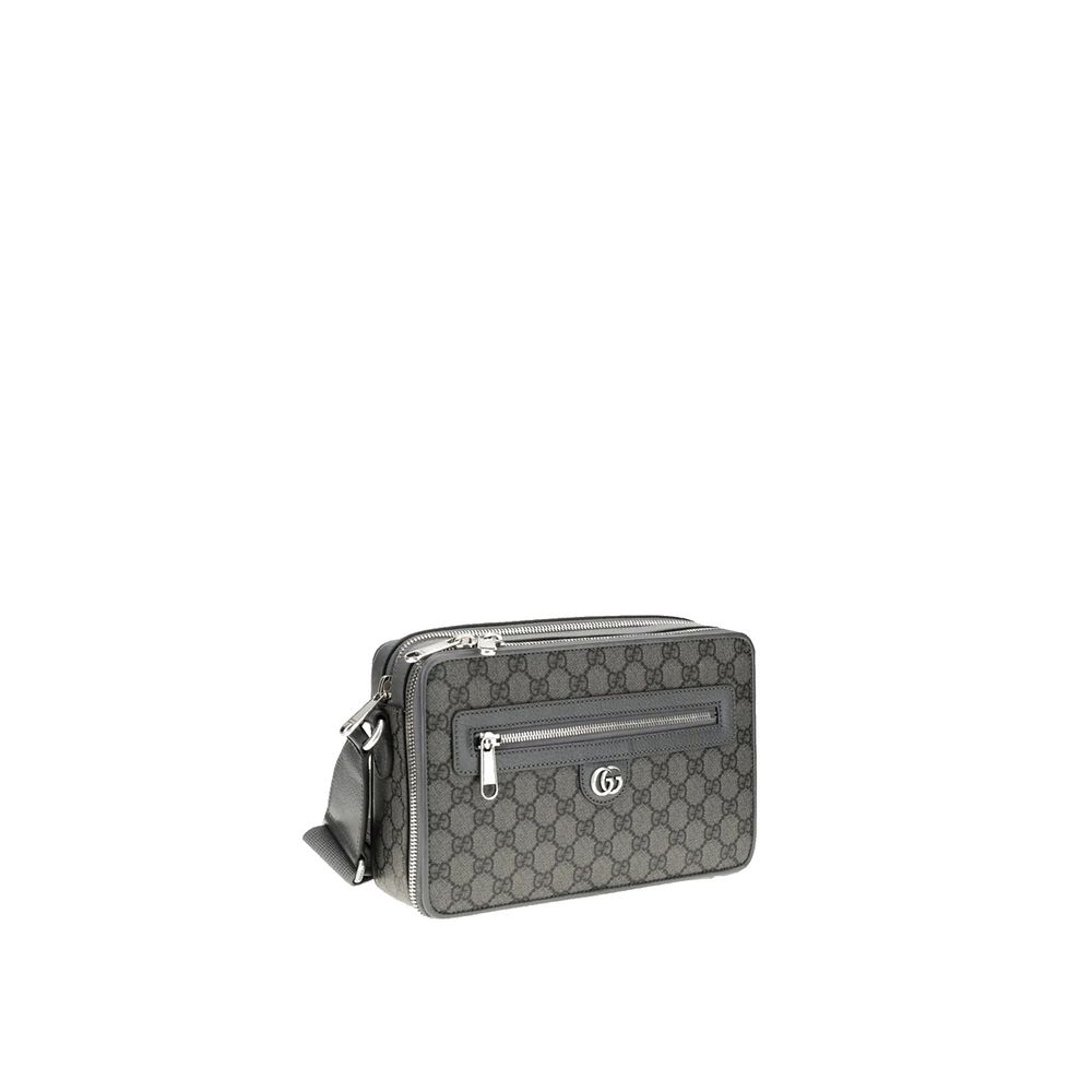 Gray Fabric Crossbody Bag