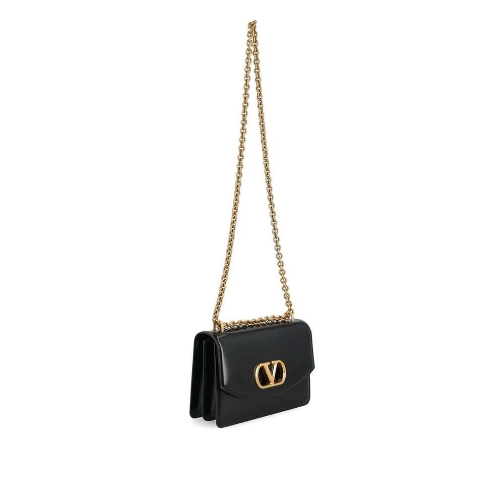 Black Calfskin Shoulder Bag