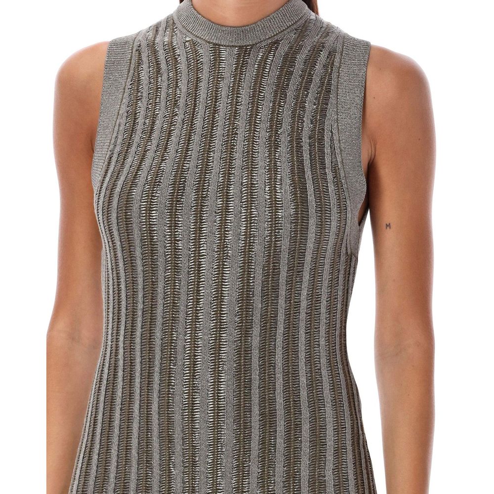 Bicolor Lurex Casual Dress