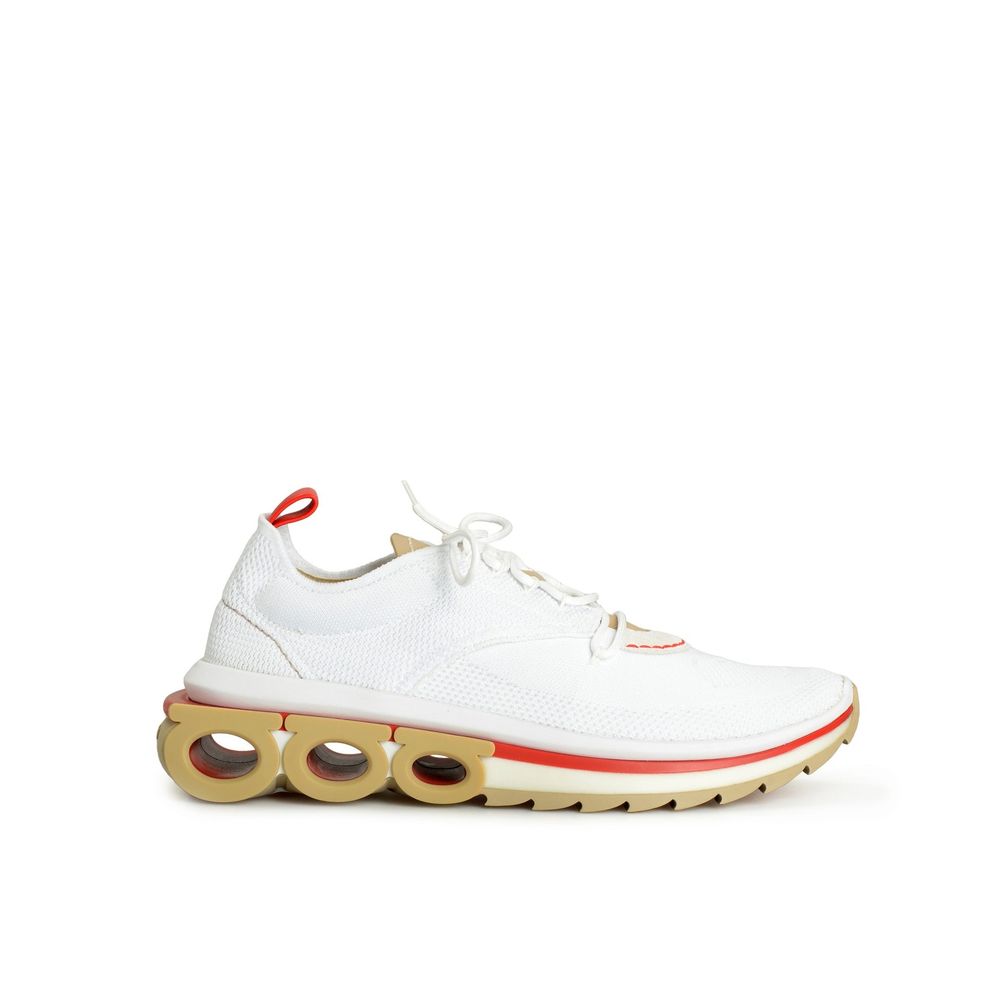 White Fabric Athletic Sneakers