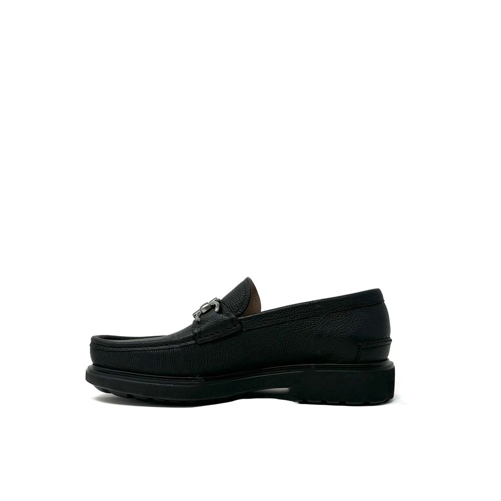 Black Calfskin Slip-On Loafers