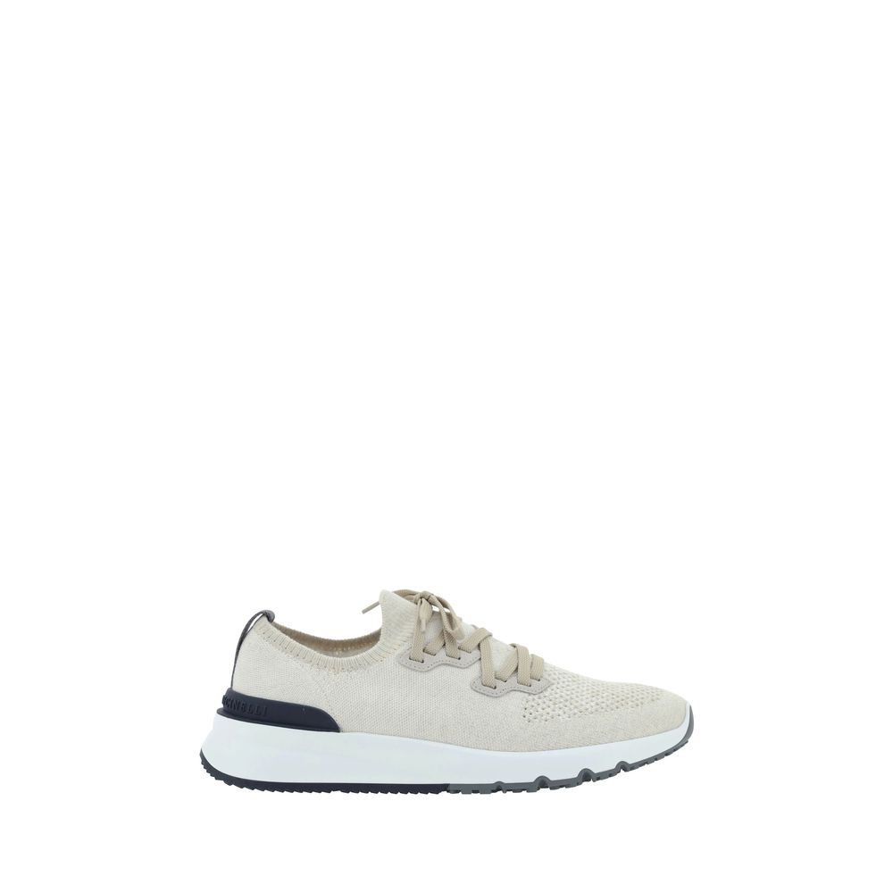 White Cotton Athletic Sneakers